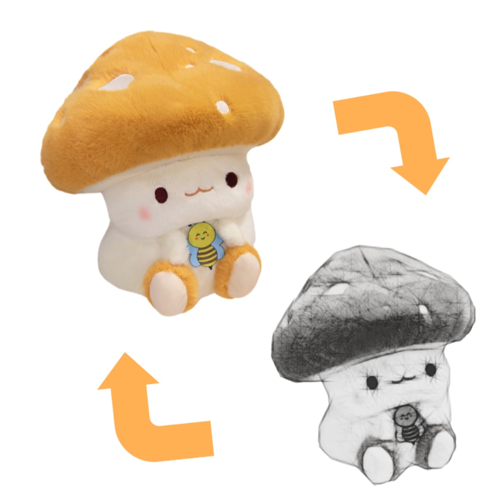 Mushroom Cartoon PP Cotton Plush Toy  (1)