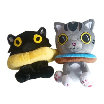 Ralph and Bella Plush | Wholesale Cat Stuffed Toys with Bread & Donut