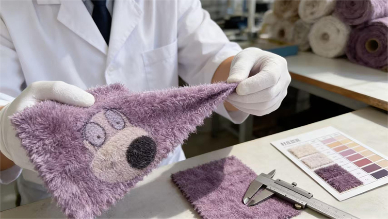 Selecting materials for Eggplant Courage Plush