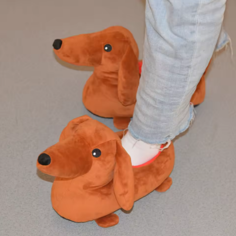 Dachshund Plush Slippers | Wholesale & Custom Cozy Dog Slippers