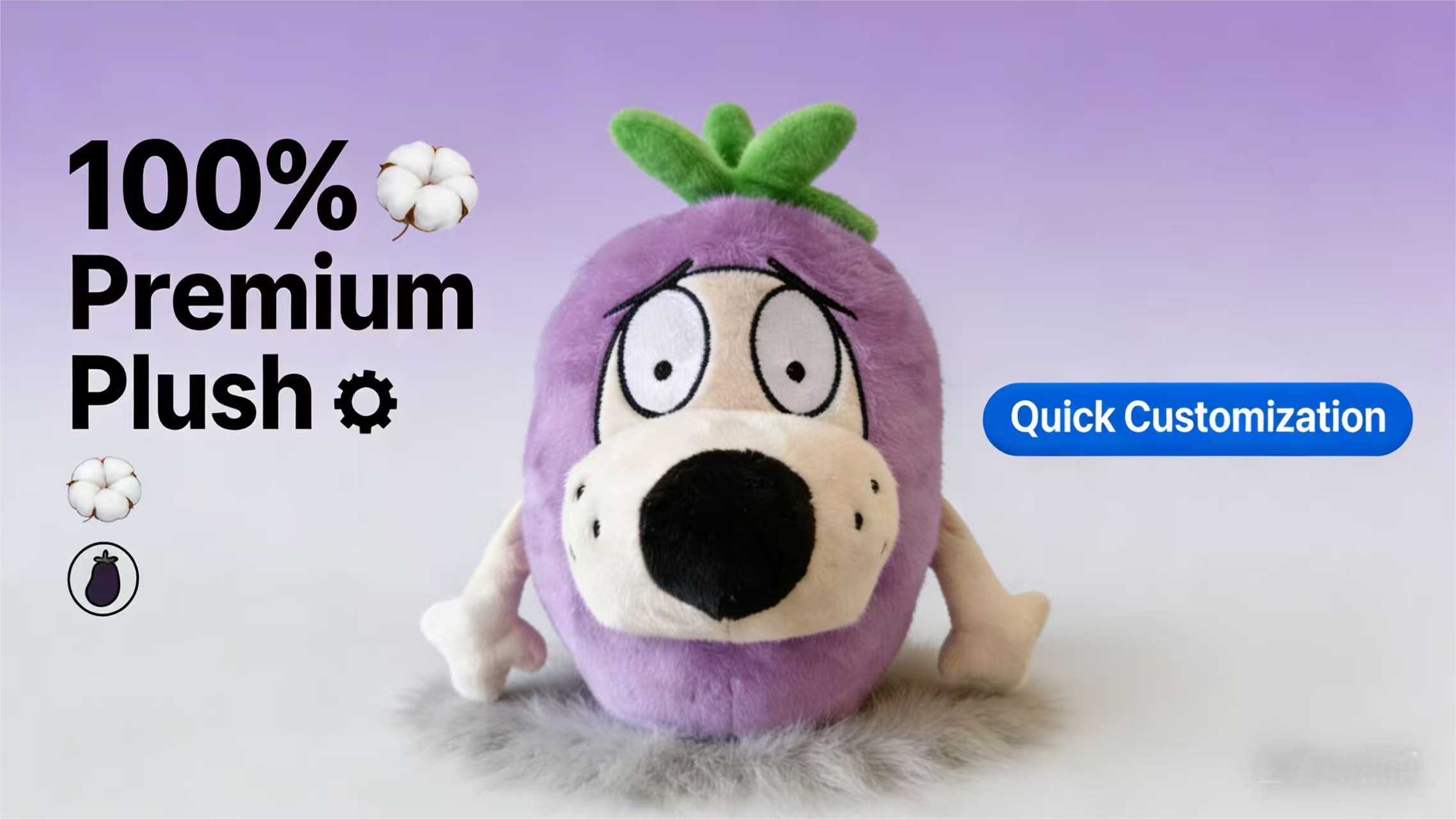 banner for Eggplant Courage Plush