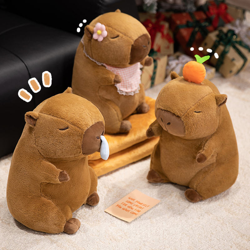 Orange Capybara Plush Pillow