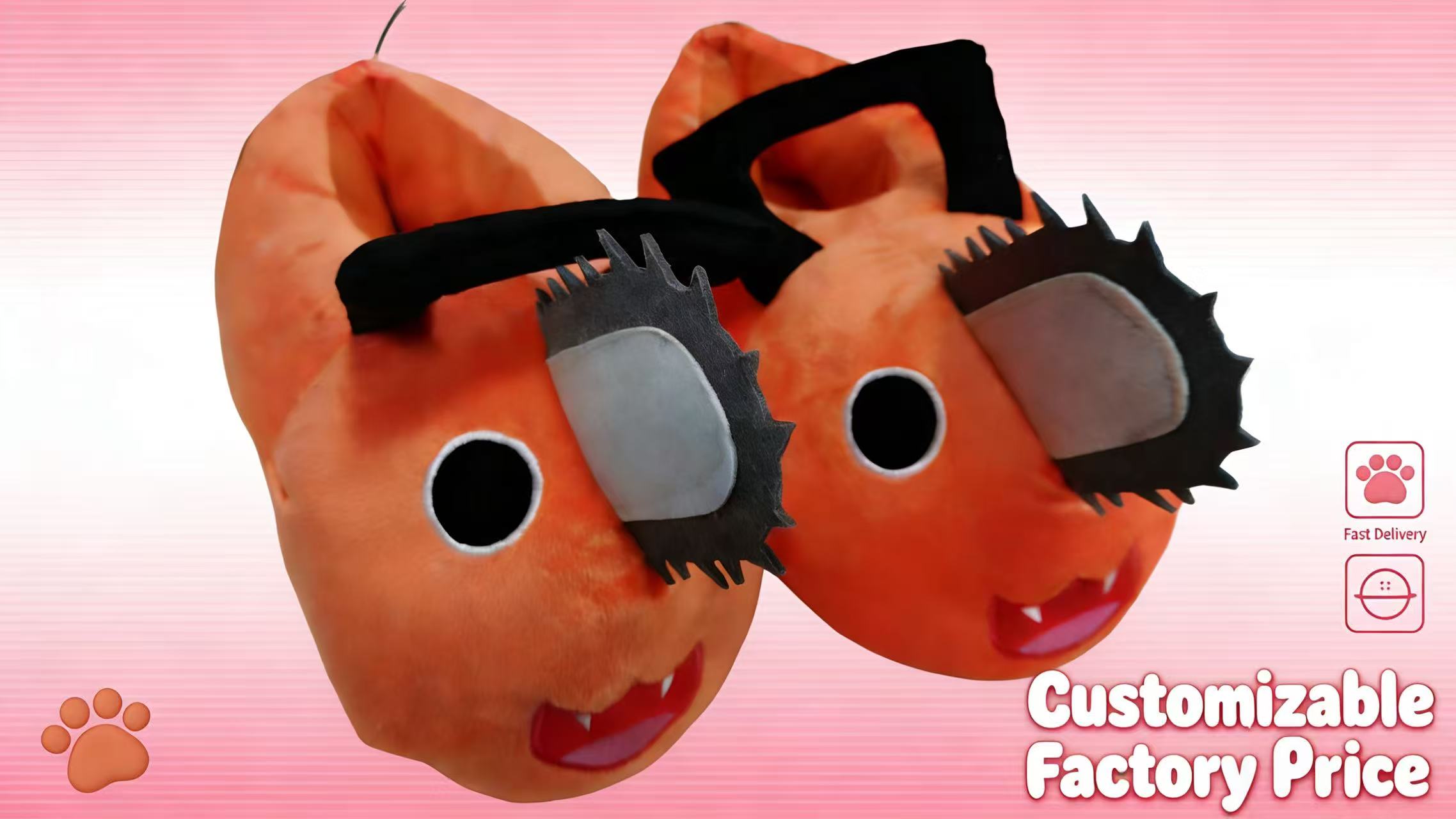 banner of pochita plush slippers (2)