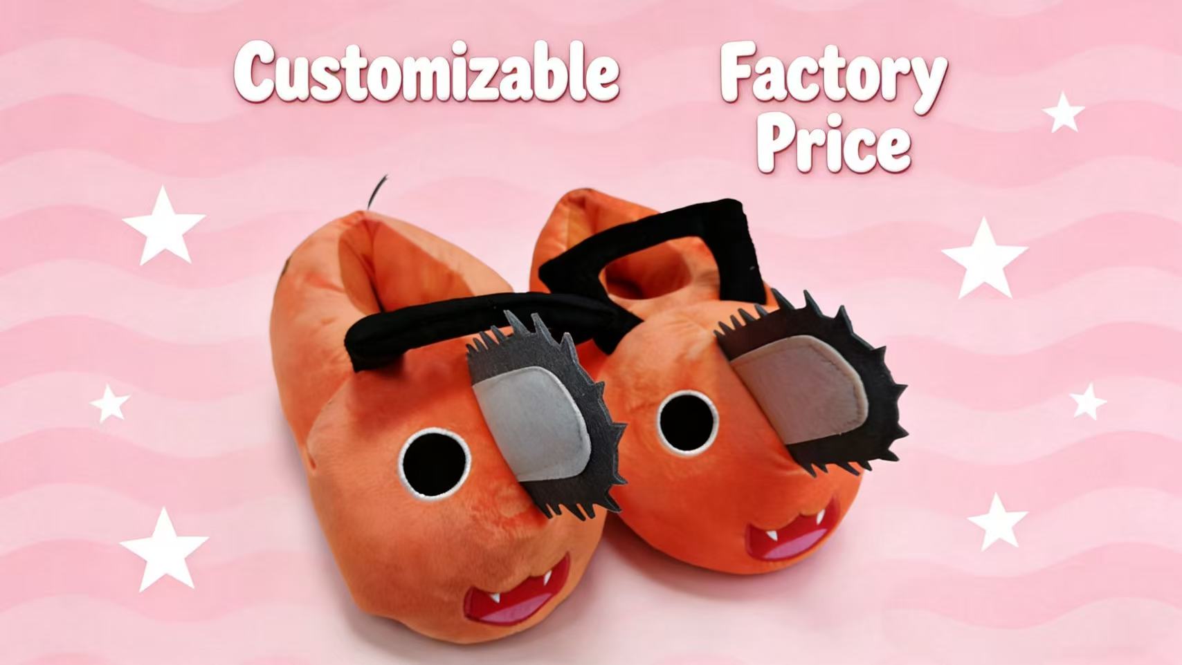 banner of pochita plush slippers (1)