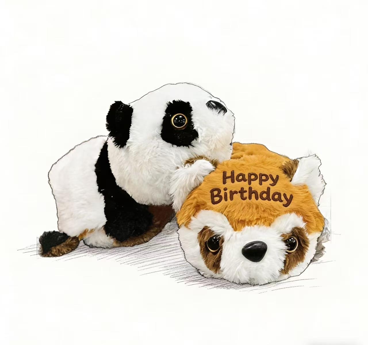 Flipped Giant Panda Transforms into Brown Panda Reversible Plush toys Doll (5)