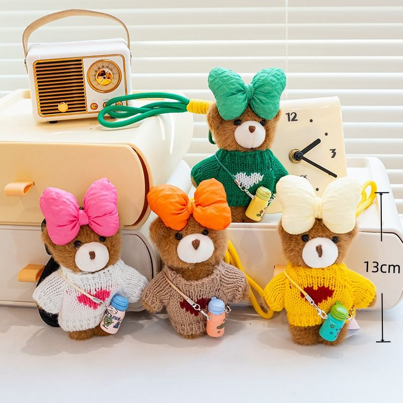Mini Bow Teddy Bear Keychain
